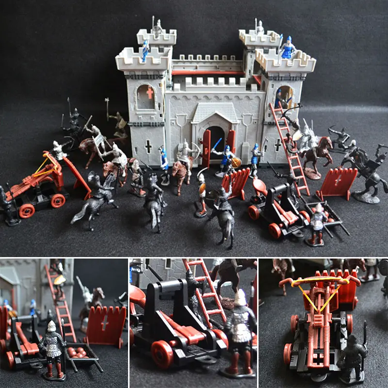 Model Toy Vintage Medieval Castle Retro Knights Game Soldiers Infantry Figures Accessory Playset History Decor