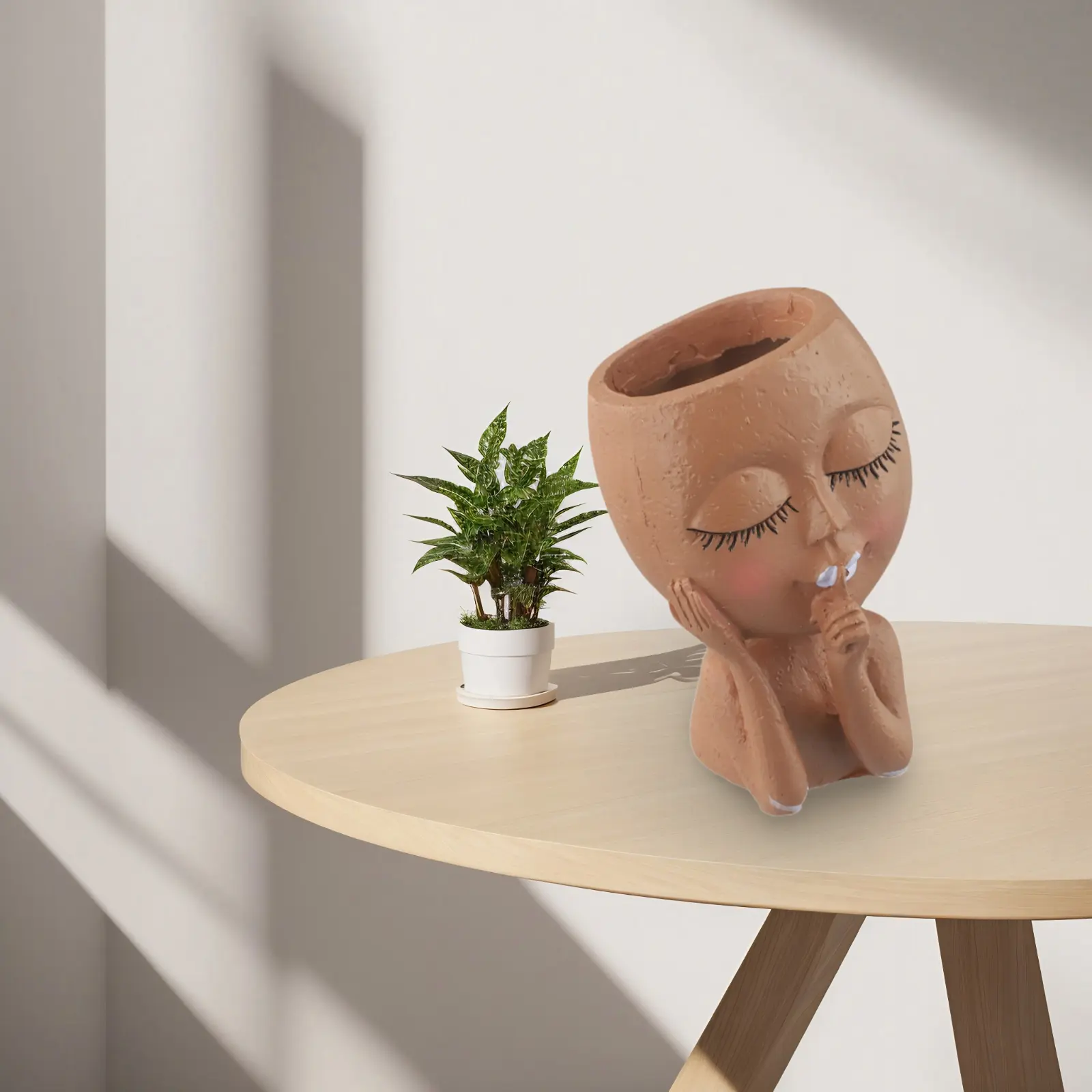 10.5*6.7cm Flowerpot Home Decor Indoor Lightweight Shelf Succulents Tabletop Windowsill Compact European Style