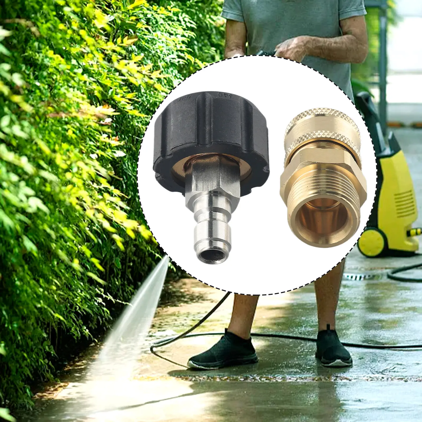 2 Pcs Connector Connect Pressure Washer Hose High Quality M22 14 Mm To 1 4 Brand New Pressure Washers Best Price