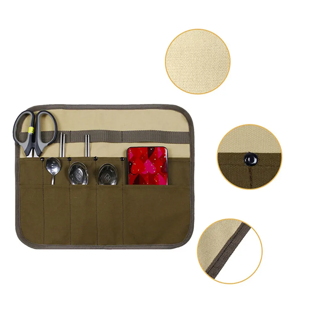 Camping Storage Bag Portable Multi Pocket Barbecue  For Brush Storage Bag Roll Pouch High-selling Tool Accessories For Home