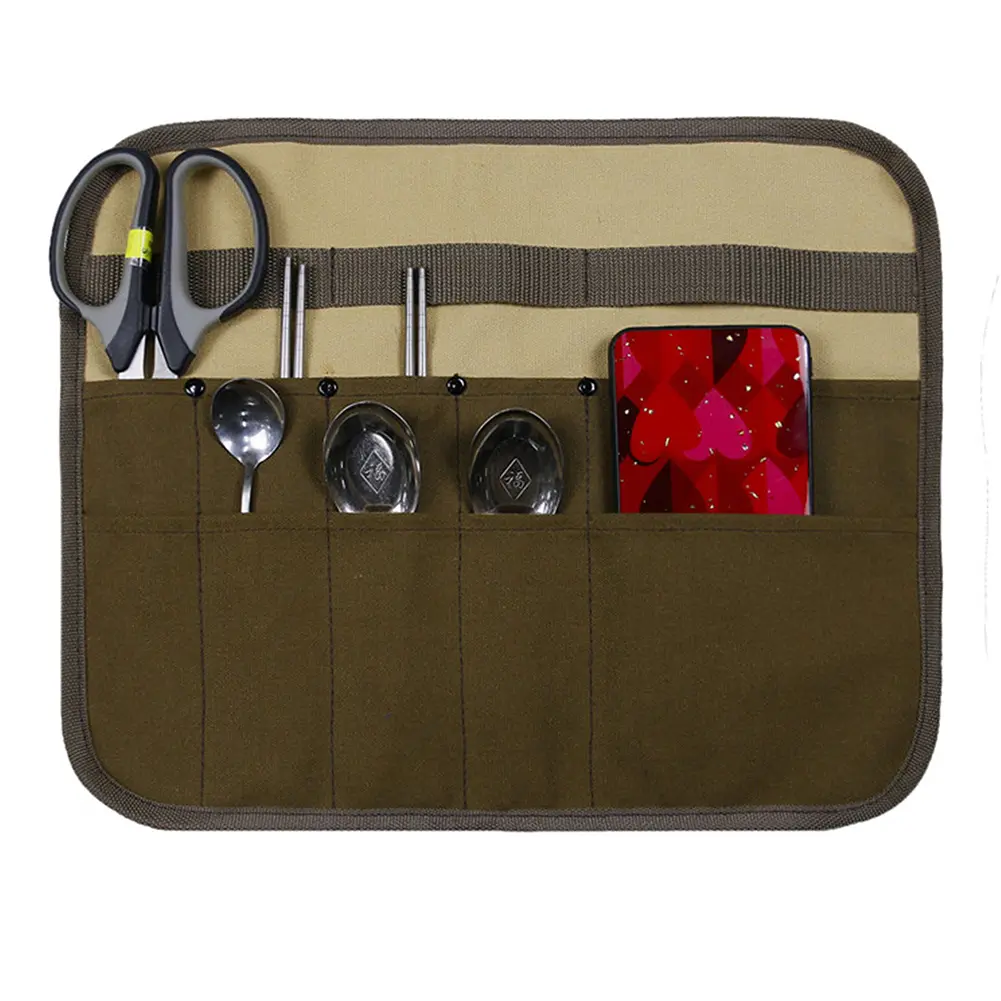 Camping Storage Bag Portable Multi Pocket Barbecue  For Brush Storage Bag Roll Pouch High-selling Tool Accessories For Home