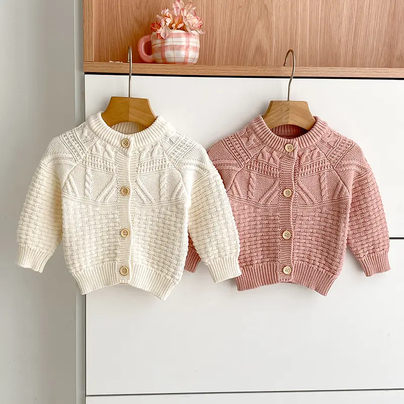 Autumn Baby Sweater Cotton Knitted Newborn Kid Clothing Fashion Solid Tops Outerwear Infant Girls Cardigan Long Sleeve Sweater