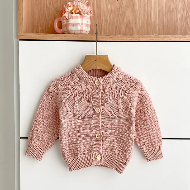 Autumn Baby Sweater Cotton Knitted Newborn Kid Clothing Fashion Solid Tops Outerwear Infant Girls Cardigan Long Sleeve Sweater