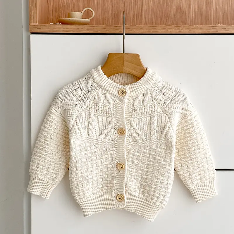 Autumn Baby Sweater Cotton Knitted Newborn Kid Clothing Fashion Solid Tops Outerwear Infant Girls Cardigan Long Sleeve Sweater