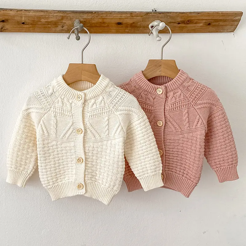 Autumn Baby Sweater Cotton Knitted Newborn Kid Clothing Fashion Solid Tops Outerwear Infant Girls Cardigan Long Sleeve Sweater