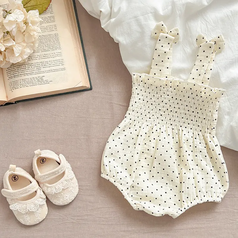 Summer Outfit Kids Baby Clothes Cotton Sleeveless Rompers Newborn Girls Clothes Toddlers Flower Bow Kids One-pieces Bodysuits