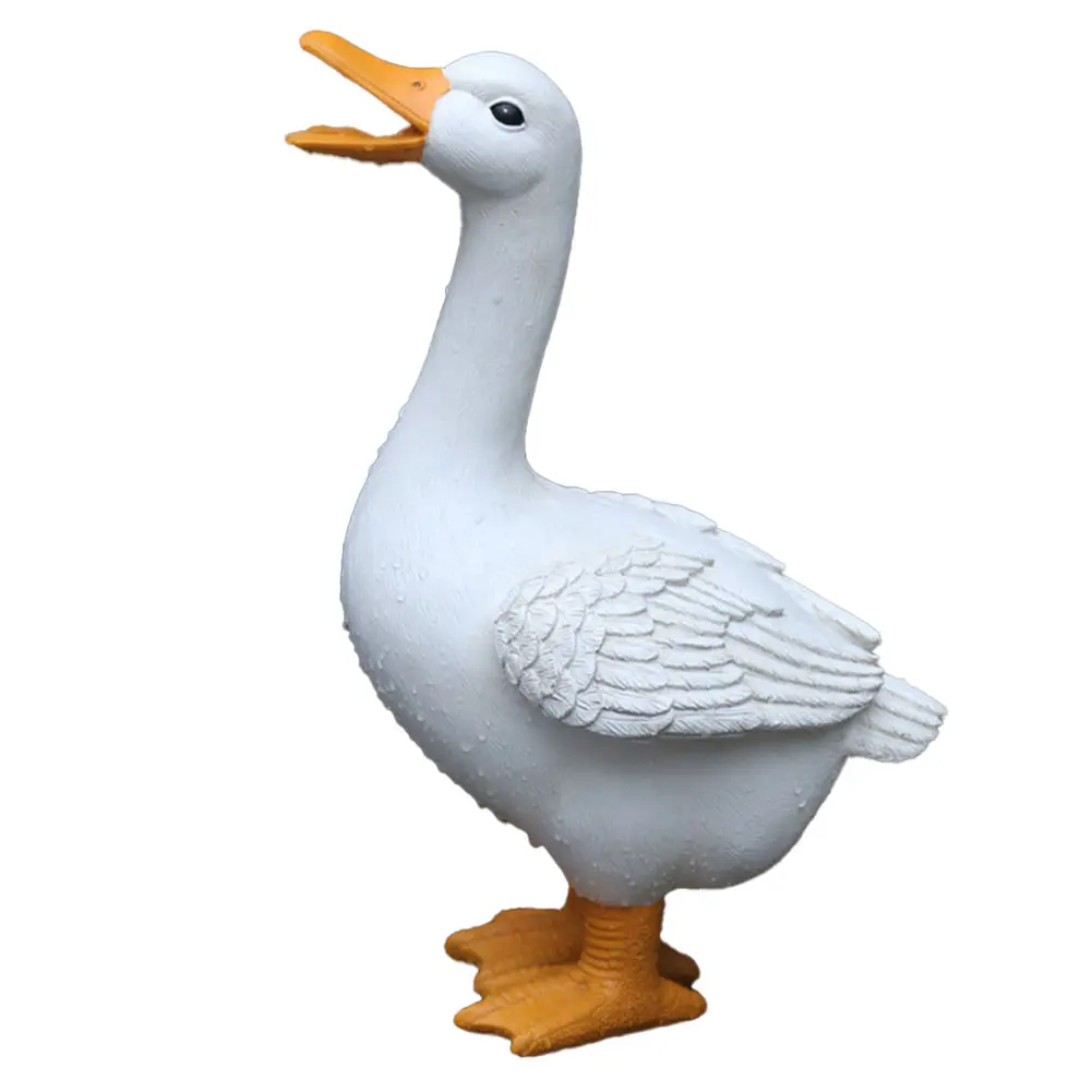 Fountain Decor Garden Duck Statue Weather Resistant Realistic Design Adds Charm To Landscape Realistic Duck Statue For Garden