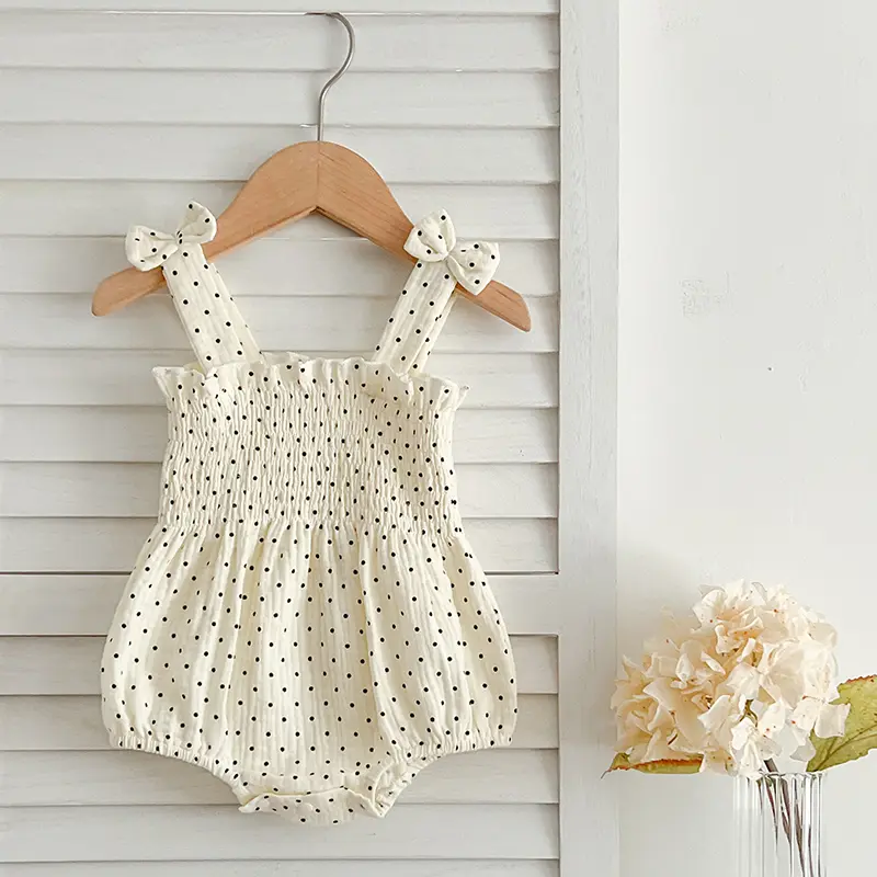 Summer Outfit Kids Baby Clothes Cotton Sleeveless Rompers Newborn Girls Clothes Toddlers Flower Bow Kids One-pieces Bodysuits