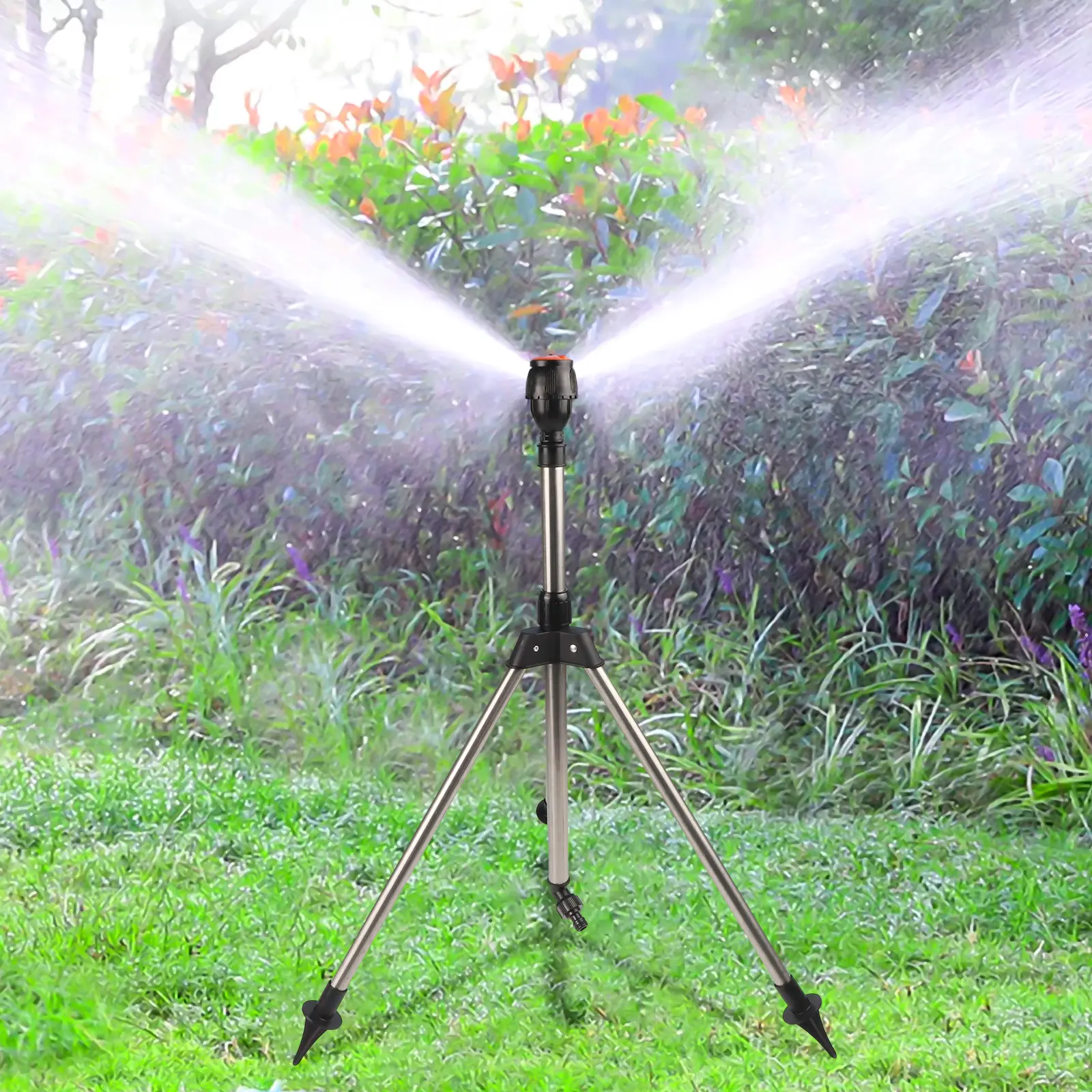 Automatic Rotating Sprinkler With Tripod For Garden 360 Degree Watering Nozzle Irrigation Rotating Tripod For Lawn And Grass