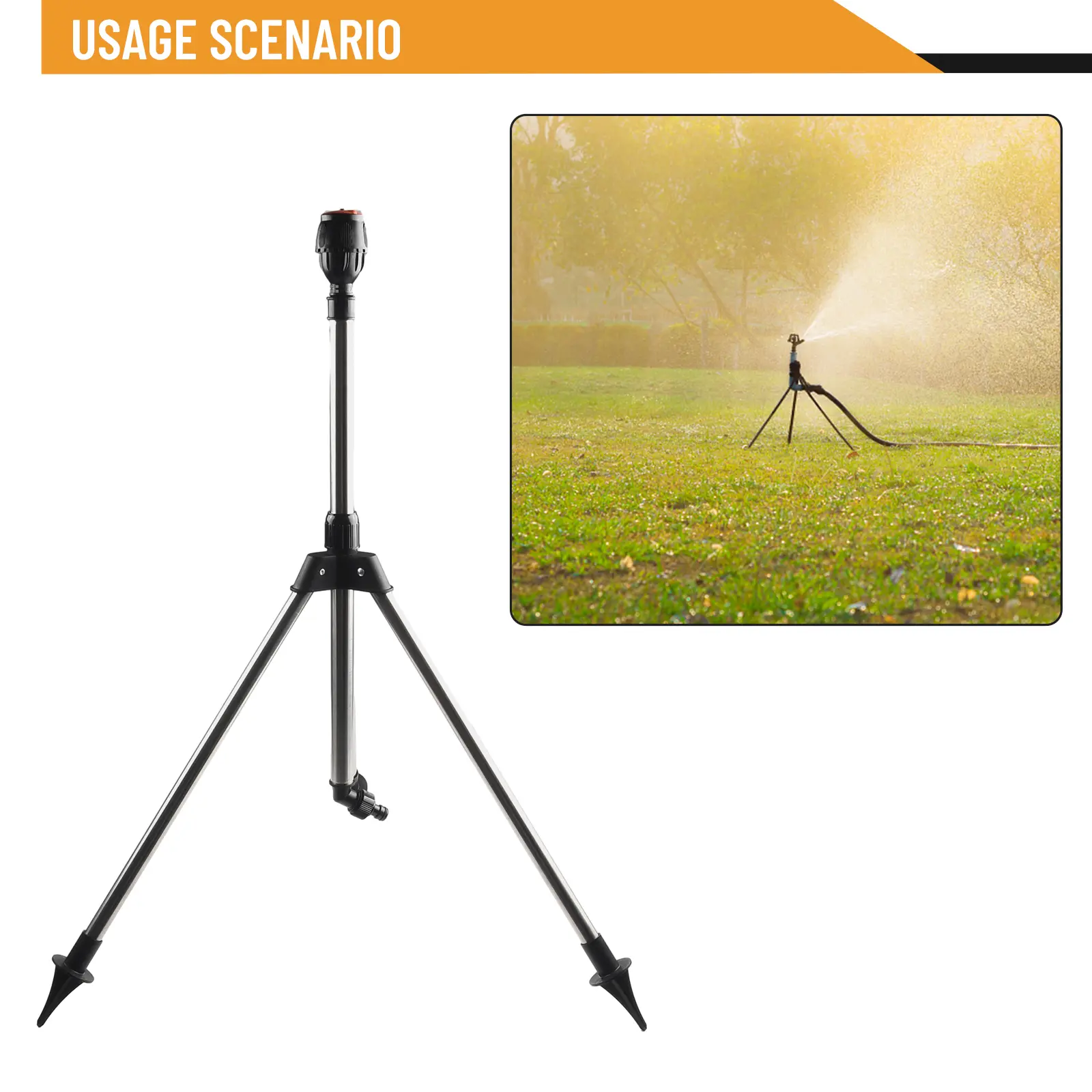 Automatic Rotating Sprinkler With Tripod For Garden 360 Degree Watering Nozzle Irrigation Rotating Tripod For Lawn And Grass