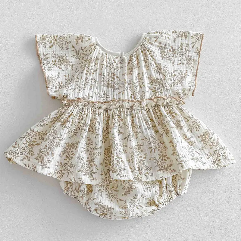 0-24M Baby Clothes Summer Baby Girl Bodysuit Floral New Female Baby Small Flying Sleeve Romper Dress Newborn One-piece Jumpsuit