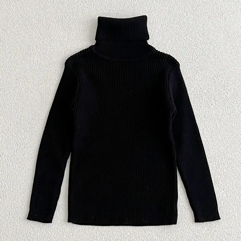 Baby Turtleneck Knitted Sweaters Girls Winter Clothes Children Boys Pullover Toddler Knit Sweate Cotton Baby Pullover Clothes