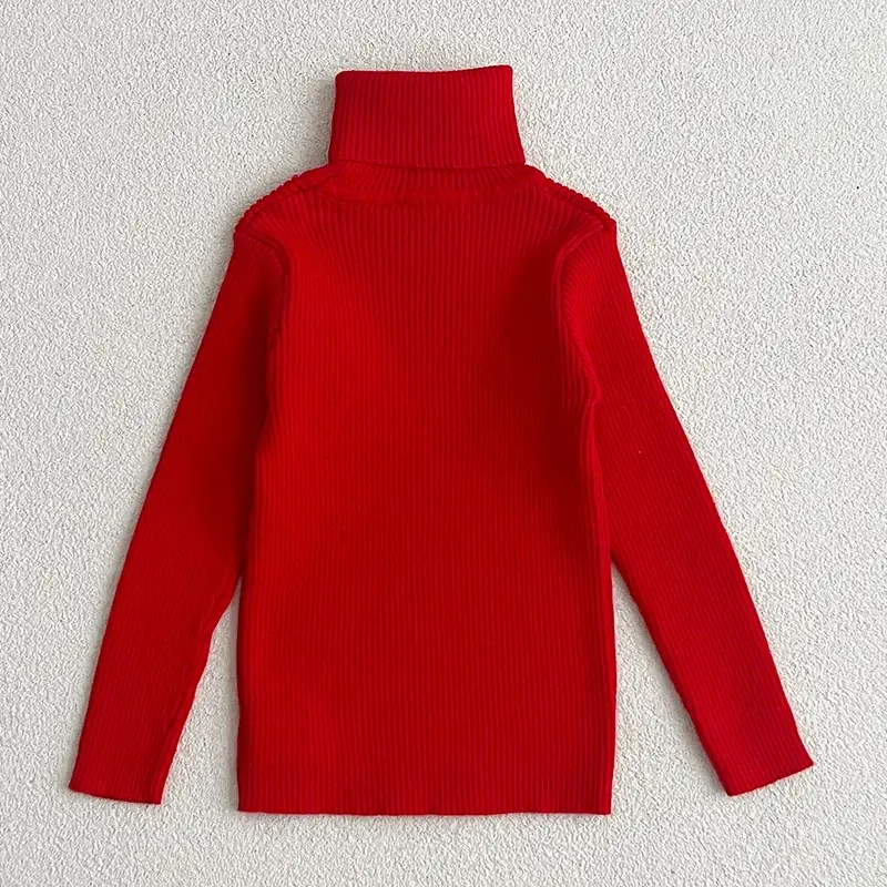 Baby Turtleneck Knitted Sweaters Girls Winter Clothes Children Boys Pullover Toddler Knit Sweate Cotton Baby Pullover Clothes