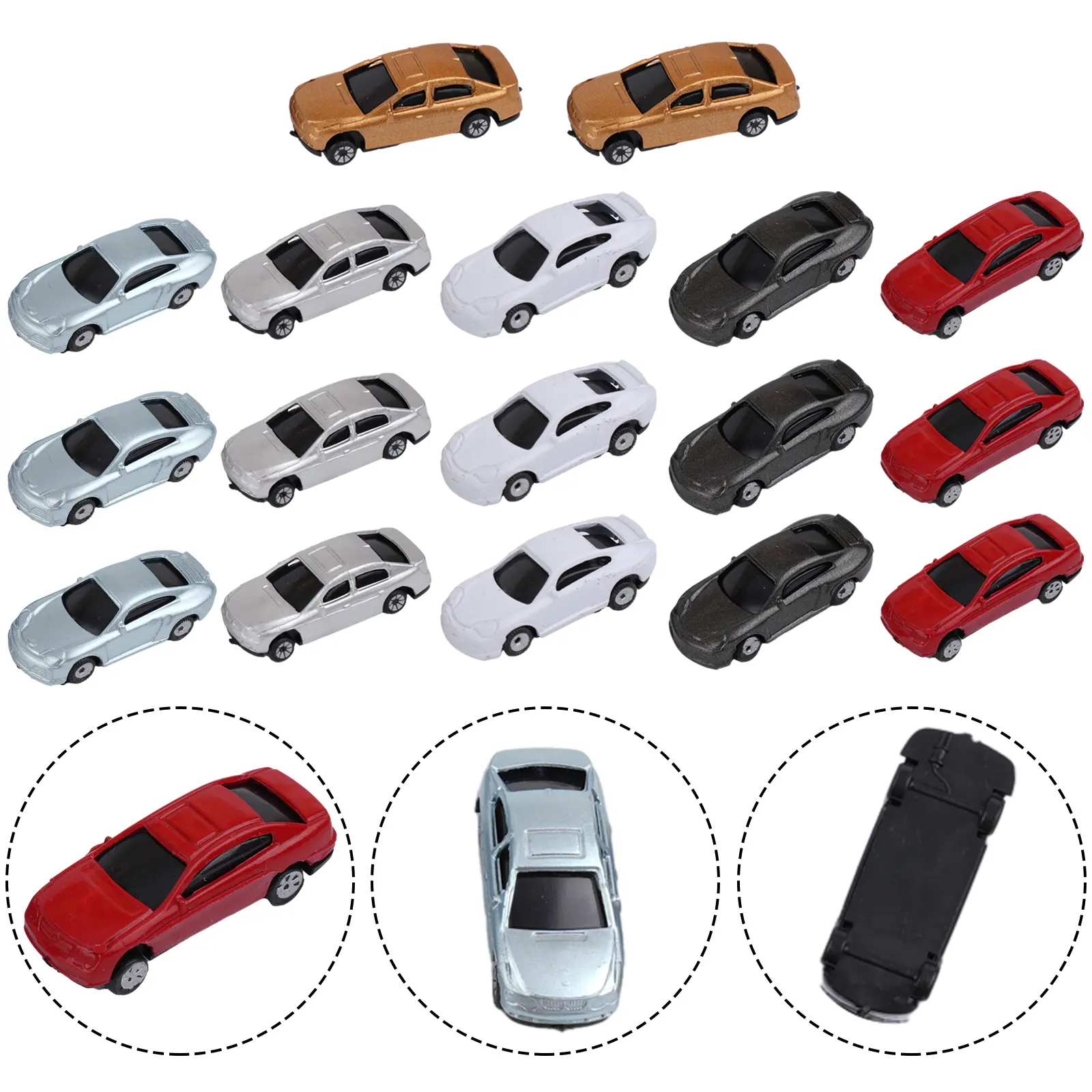 Building Model Model Car 1：160 Model 50pcs Color Layout Railway Scenery Scene Street For Railway Building Layout