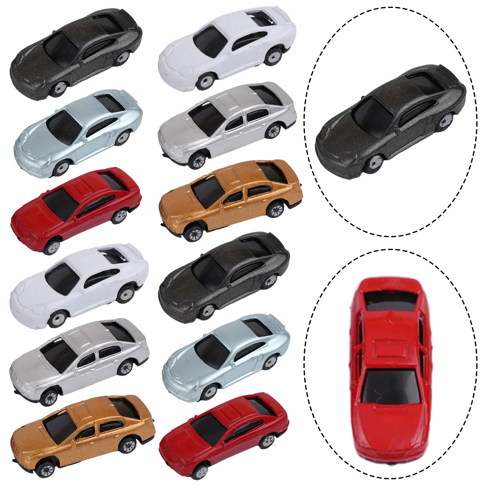 Building Model Model Car 1：160 Model 50pcs Color Layout Railway Scenery Scene Street For Railway Building Layout