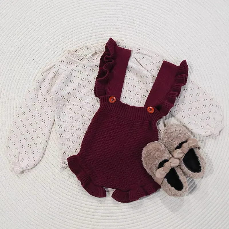 1-6Yrs Baby Girls Knit Sweater Cotton Long Sleeve Pullover Infant Toddler Fall Winter Top Clothes Hollowed Out Sweater Bottoming