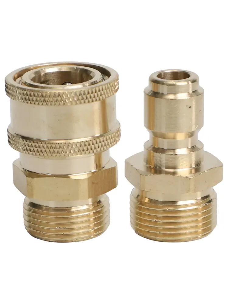Pressure Washer Heavy Duty Copper 3/8in Male to M22 Male Pressure Washer Adapter Quick Connector Coupling Fitting