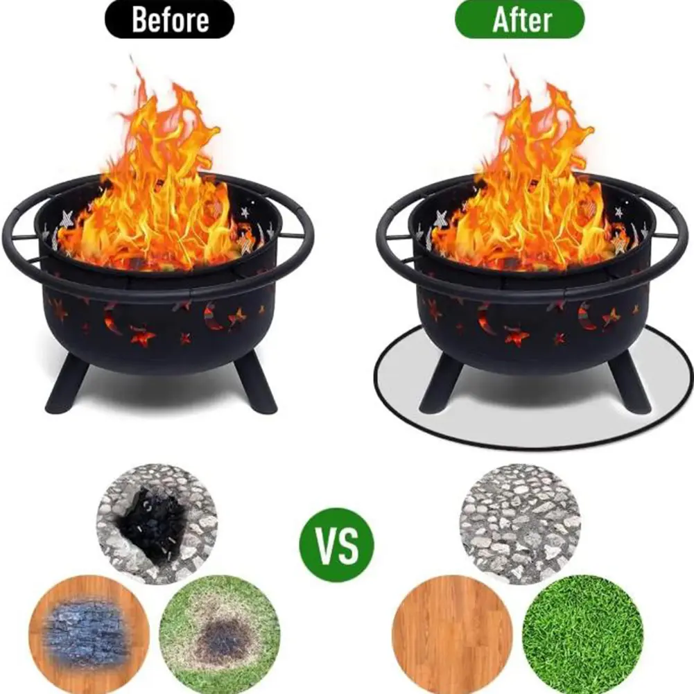 Fireplace Fireproof Pad Silicone Oven Round Flame Retardant Protective Pad Gardening And Home Furnishings Hot Selling Accessorie