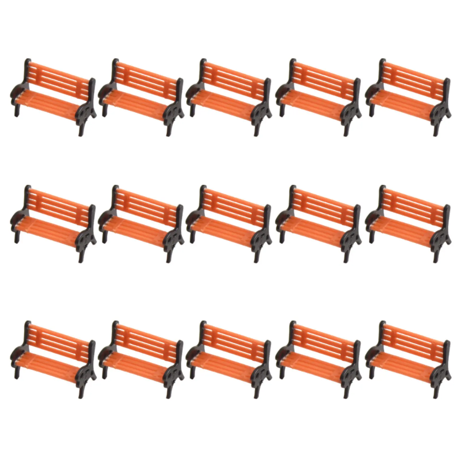 Model Model Bench Chair 15Pcs 1:87 1:87 HO Scale Bench Chair Brand New Chair HO Scale High Quality Model Bench