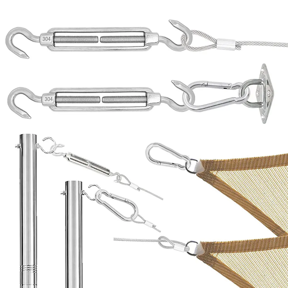 5 MM 44 Pcs Stainless Steel Shade Sail Hardware Kit Triangle Rectangle Sun  For Shad Gardening And Home Furnishings Hot Selling