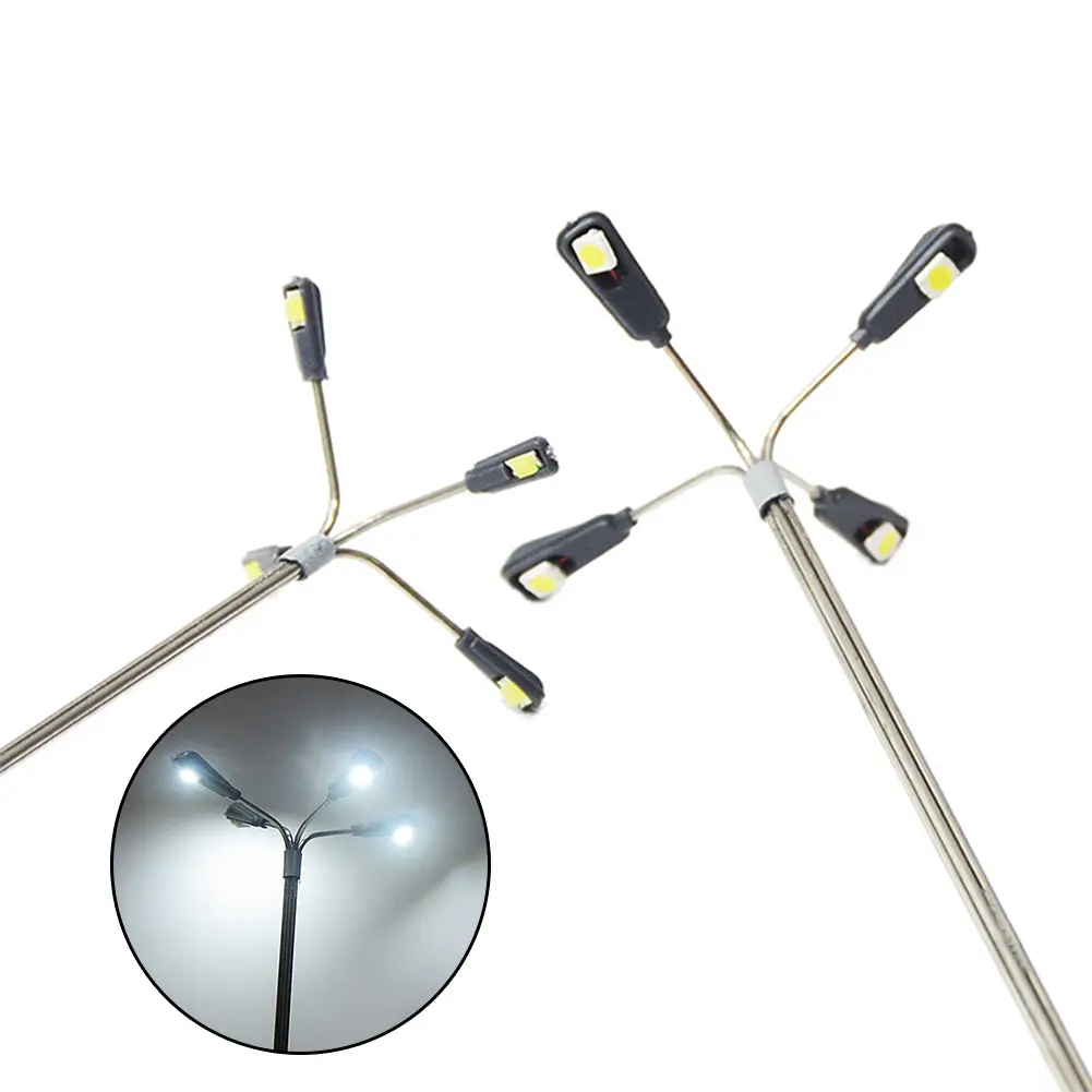 Model Railway OO HO Scale LED Street Lights 10cm Pack of 5 Complete with Wires Ideal for Layout Perfect for Building
