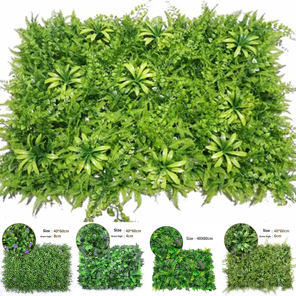 40x60cm Artificial Plant Walls Foliage Hedge Grass Mats Greenery Panels Fence Homes Decor Fake Plants Gardens Simulated Lawn