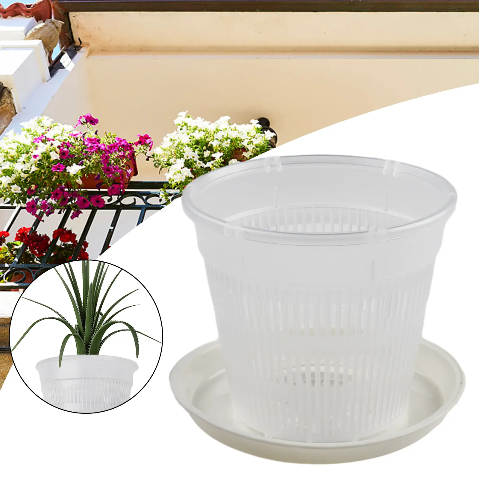 Plant Pot Flower Pot Root-Controlled Washable Corrosion-Resistant Clear Flower Pot Stand Kits Light-transmitting
