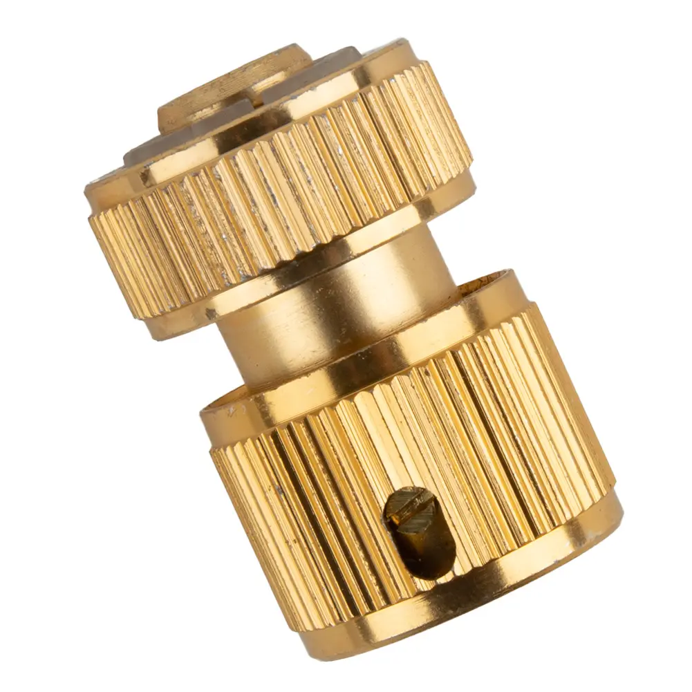 1pc Garden Hose Thread Quick Connector Watering Adapter Copper Plated Drip Irrigation Tool For 1/2inc Female Male Hose Connector