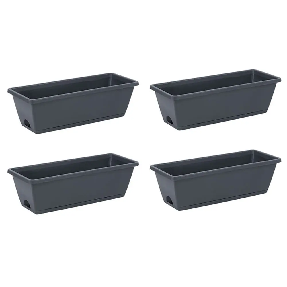 4PCS Thickened Plastic Window Flower Pots with Trays Designed to Promote Healthy Plant Growth in Limited Spaces