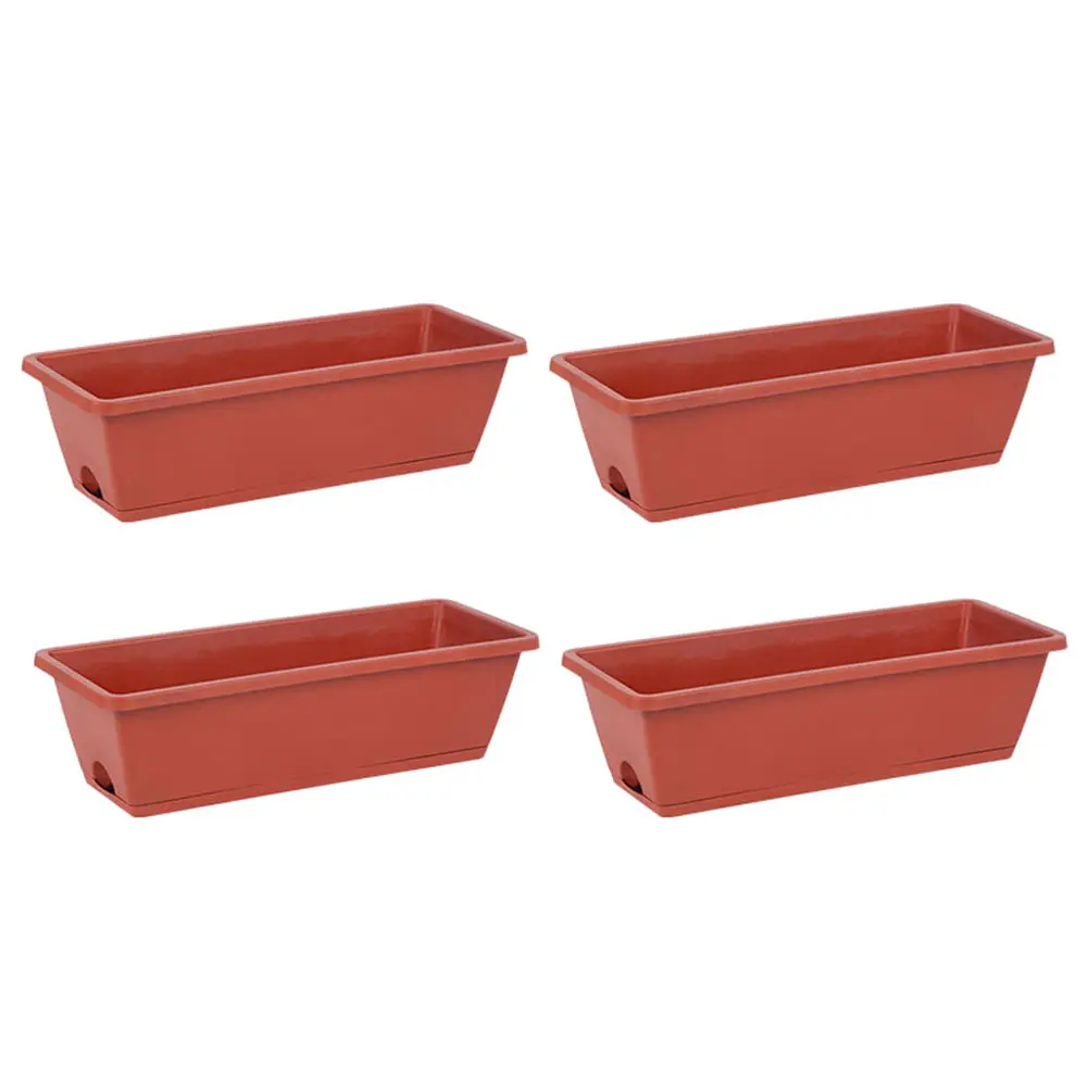 4PCS Thickened Plastic Window Flower Pots with Trays Designed to Promote Healthy Plant Growth in Limited Spaces