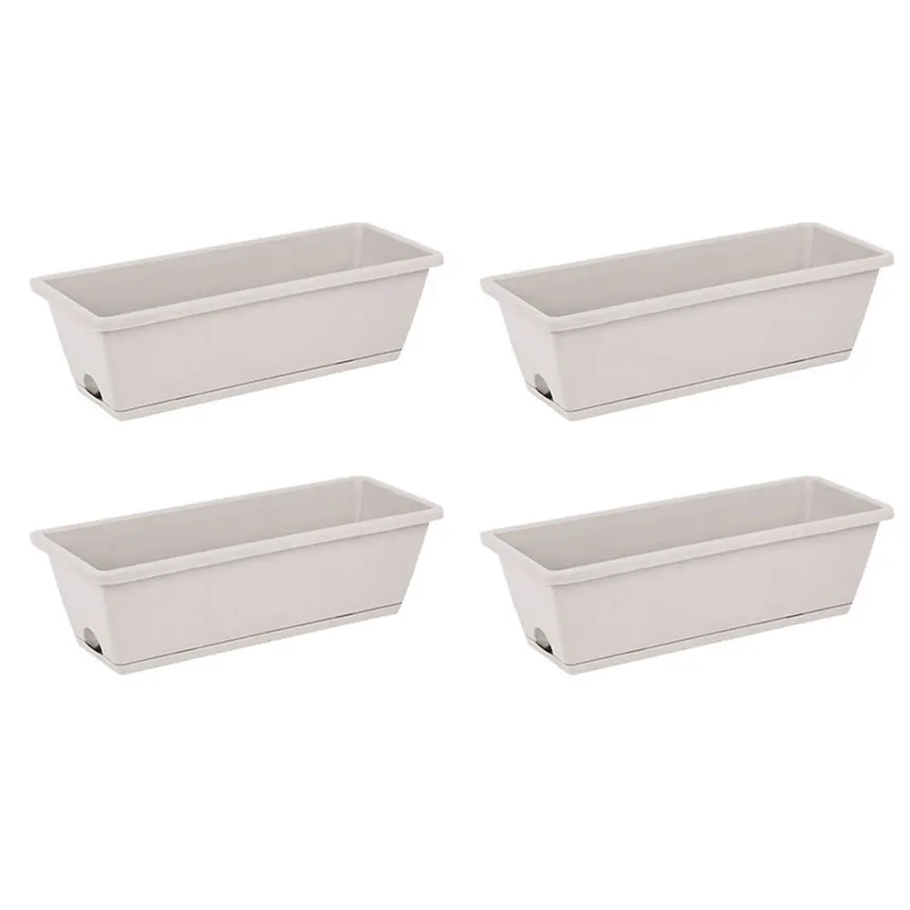 4PCS Thickened Plastic Window Flower Pots with Trays Designed to Promote Healthy Plant Growth in Limited Spaces