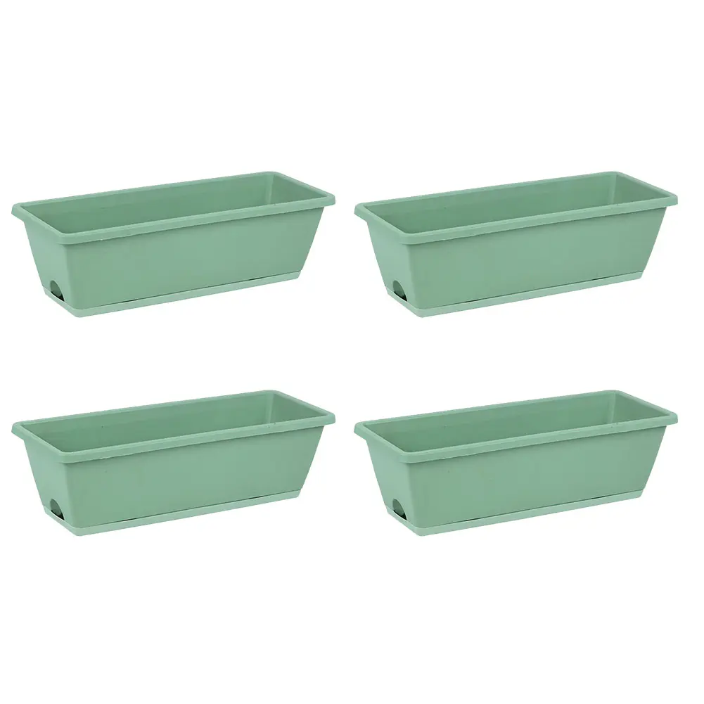 4PCS Thickened Plastic Window Flower Pots with Trays Designed to Promote Healthy Plant Growth in Limited Spaces