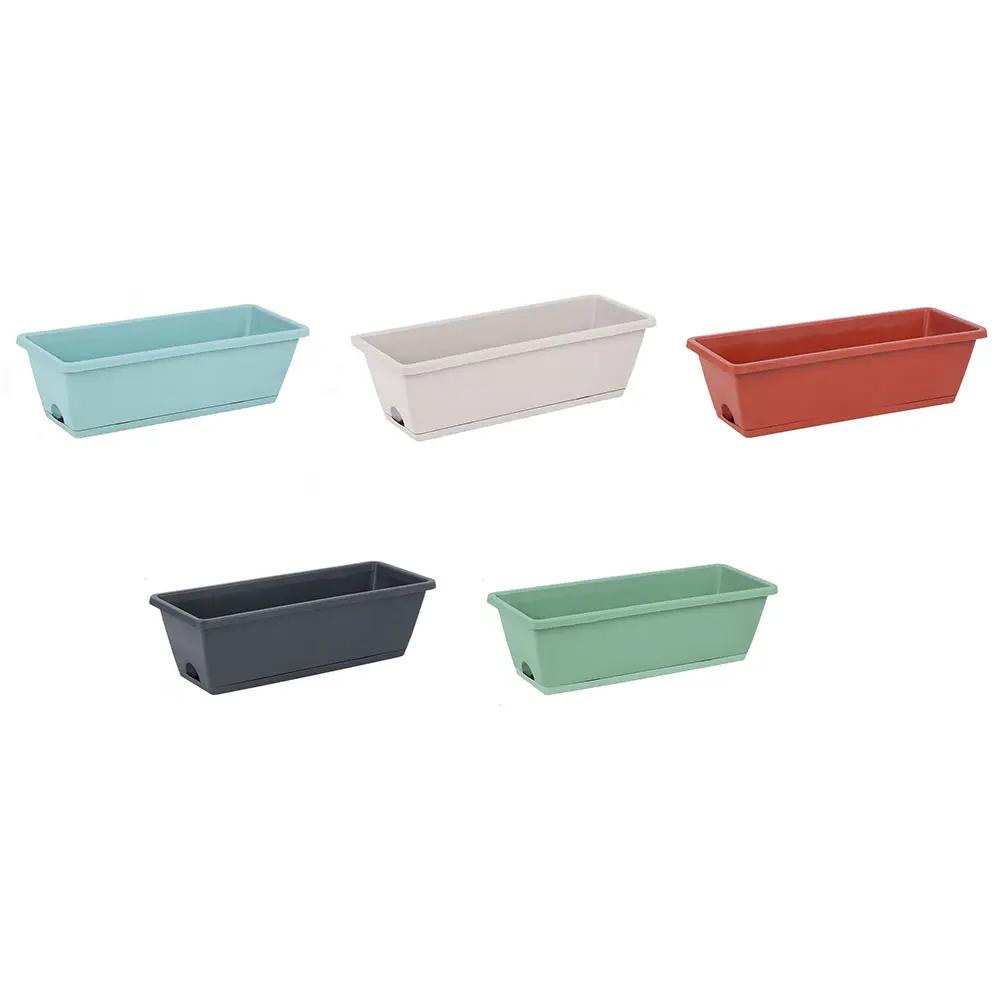 4PCS Thickened Plastic Window Flower Pots with Trays Designed to Promote Healthy Plant Growth in Limited Spaces
