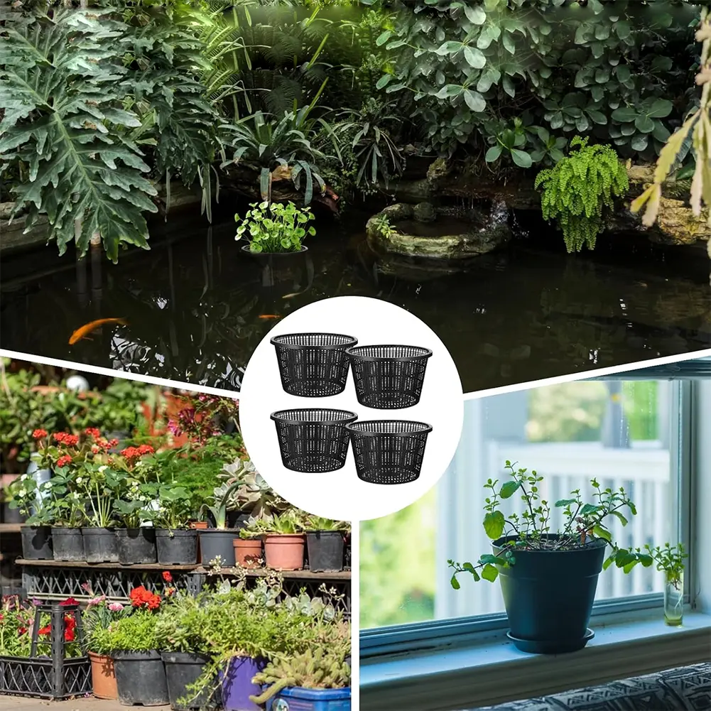 Large Aquatic Plant Basket Aquatic Net Pots Dense Mesh Holes Multipurpose Application Optimal Water Circulation