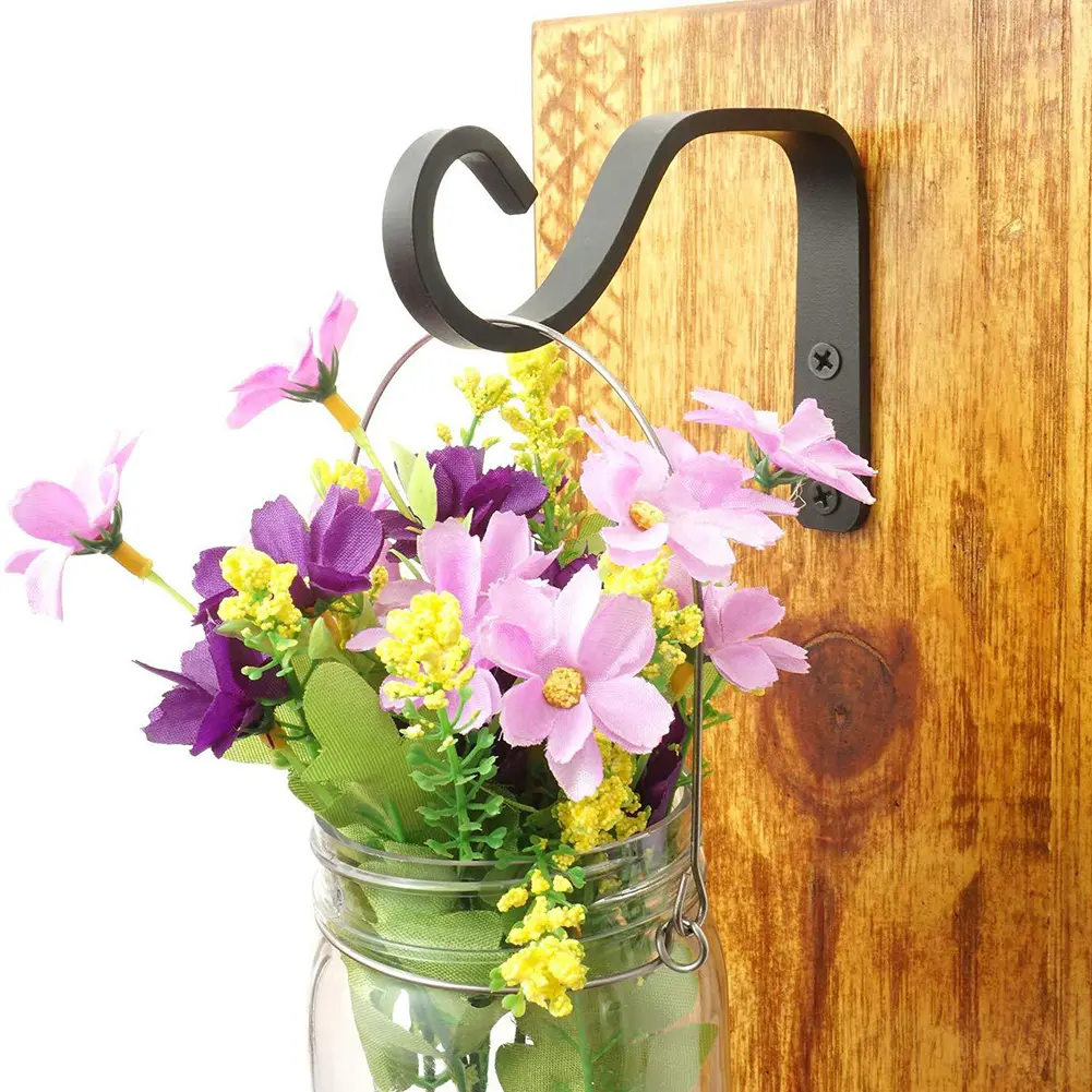 Practiacl Supply Useful Bracket Hook 132*18mm 2pcs Accessories Brackets Decor Decoration Garden Hanger Hanging Iron Metal