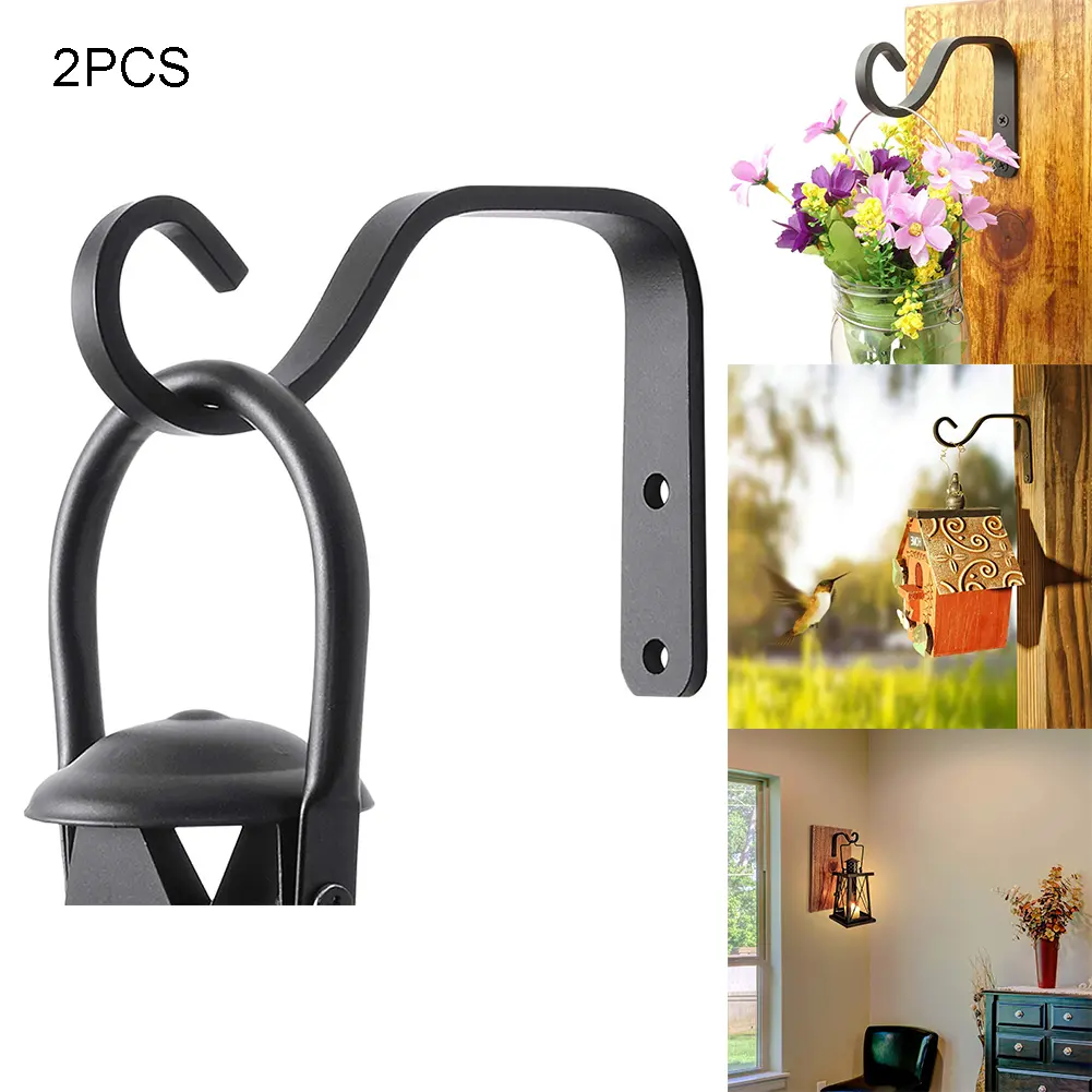 Practiacl Supply Useful Bracket Hook 132*18mm 2pcs Accessories Brackets Decor Decoration Garden Hanger Hanging Iron Metal