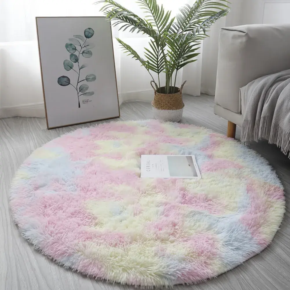 40/60cm Pink Round Rug Mat Living Room Bedroom Carpet Floor Fluffy-Mat Anti-SHome Decor Bedroom Room Decoration