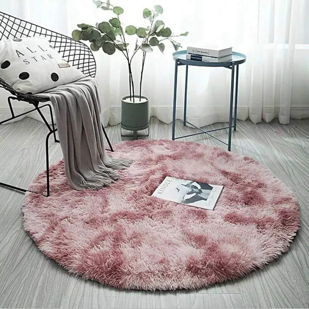 40/60cm Pink Round Rug Mat Living Room Bedroom Carpet Floor Fluffy-Mat Anti-SHome Decor Bedroom Room Decoration