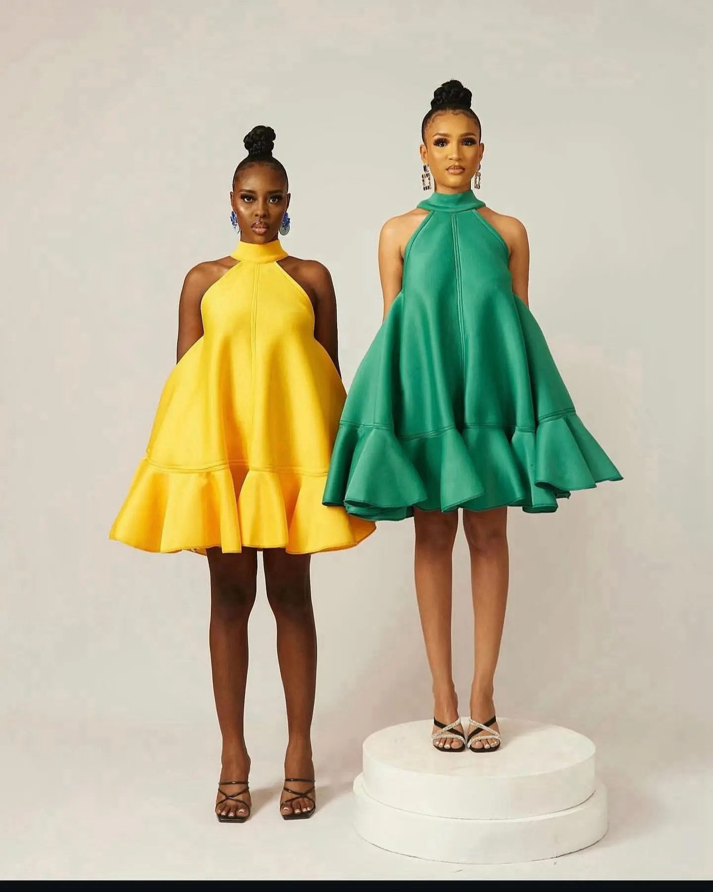 2025 Summer Black Girl Party Dresses Customized Color Satin Dress Halter Oversize Women Event Gala Dress vestidos de fiesta