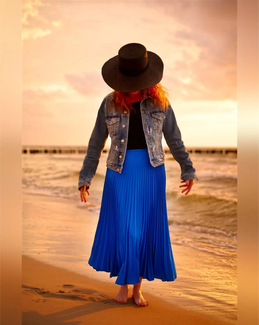 Fashion Royal Blue Elegant Pleated Skirt High Waist Women Ankle Length Skirt Female Ladies High Quality Women Skirt Saia Custom