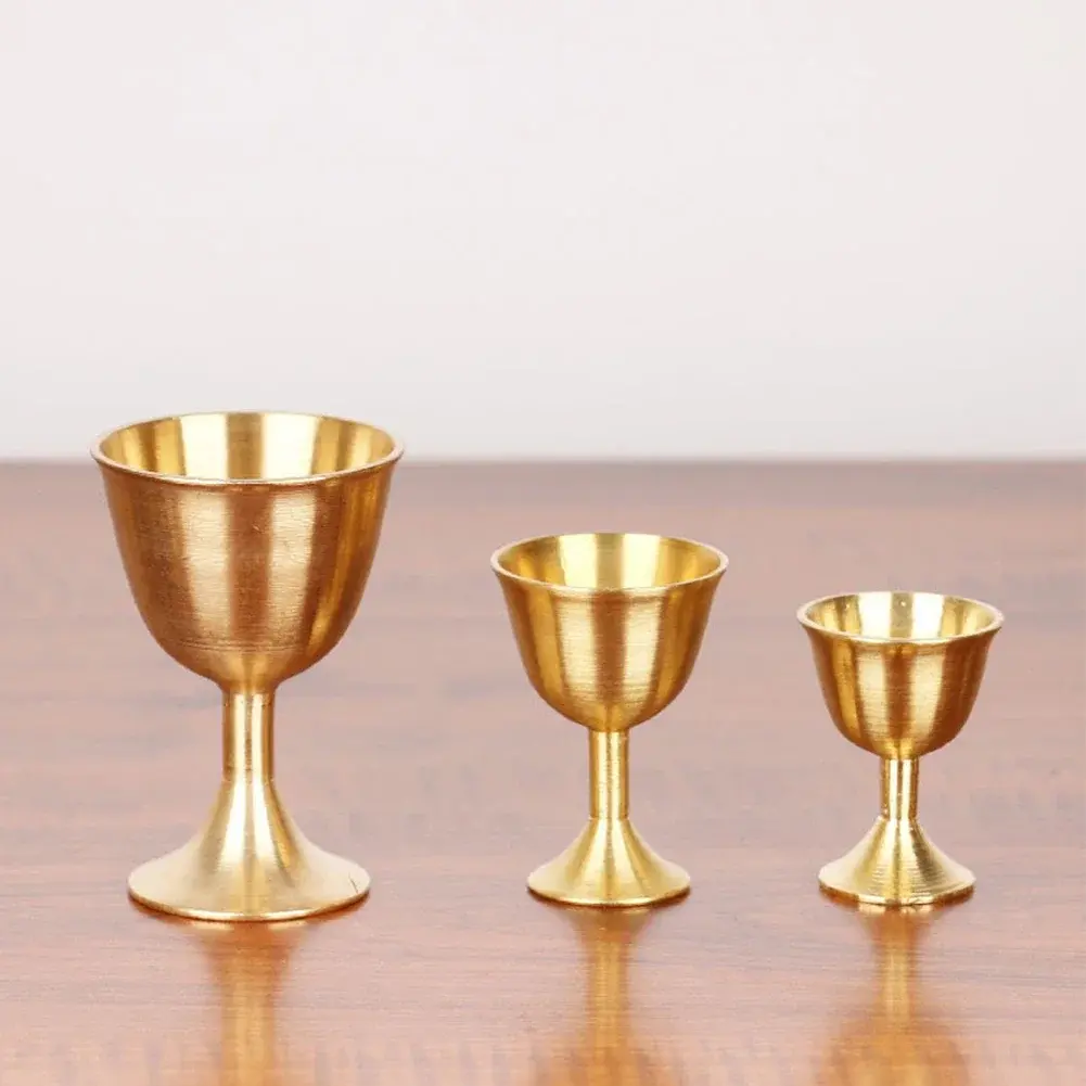 15ml 25ml 30ml 55ml Vintage Brass Mug Red Wine Cup Smooth Edge Water Beer Drinkware Cocktail Glass Wine Set For Party Home