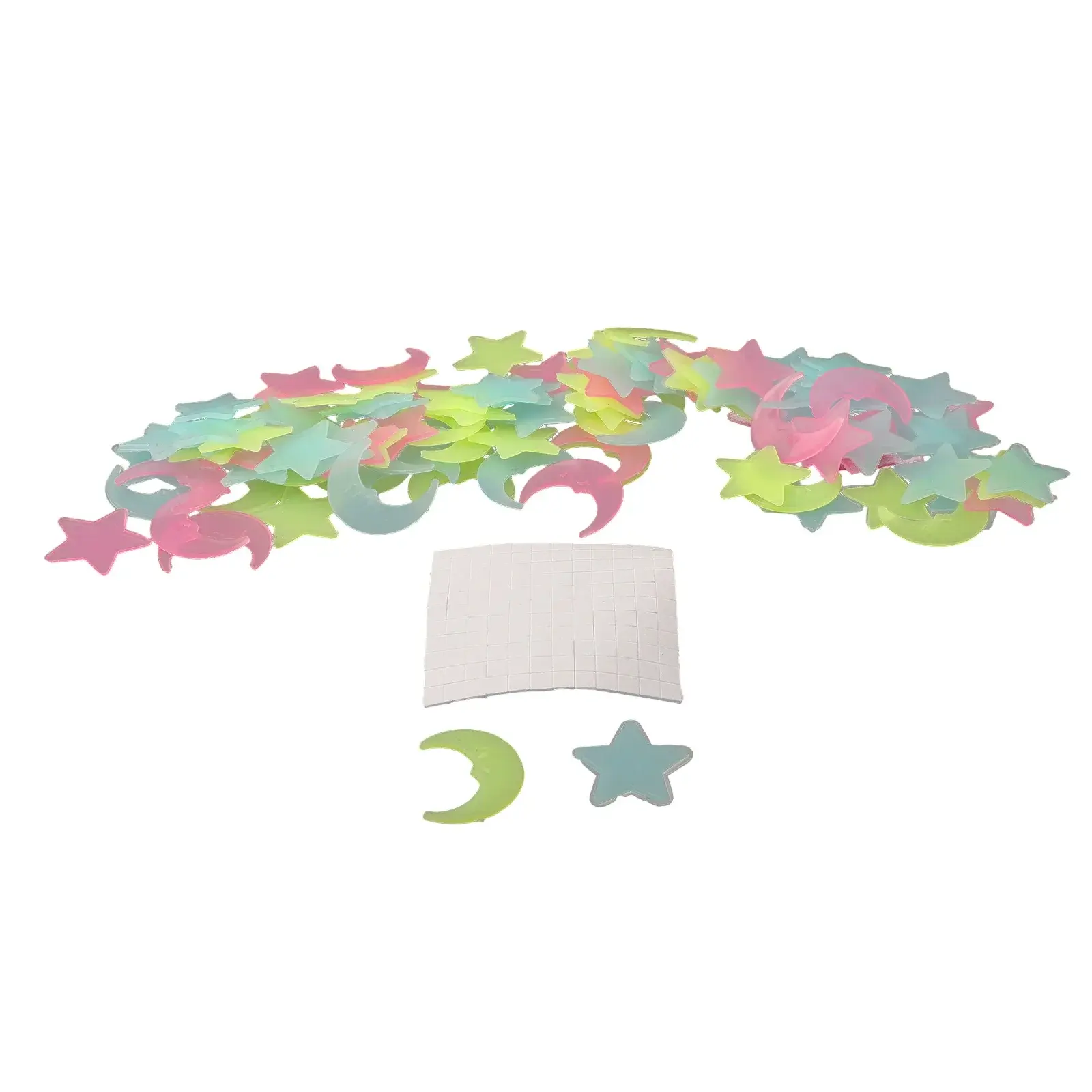 100pcs Stickers Moons Night Art Plastic Removable Bedroom Ceiling Space DIY Star Decal Stars Decor Fluorescent
