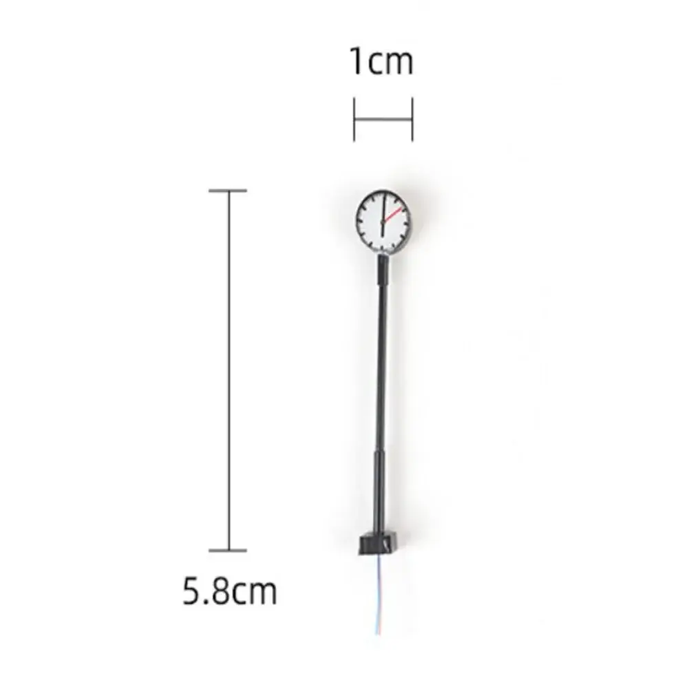 3pcs Platform Clock Lamp Model Railway Light Layout Model Railway HO Scale 1:87 Lights Lit Platform HO Scale Clock Lamp
