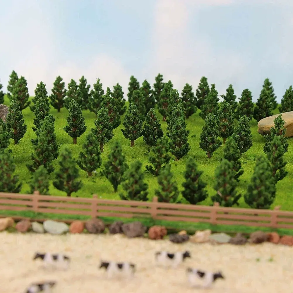 10/5/20pcs Pine Trees Model  Green For Scale Railway Layout 15cm  Miniature Sandtable Model  Scenery DIY for home Building