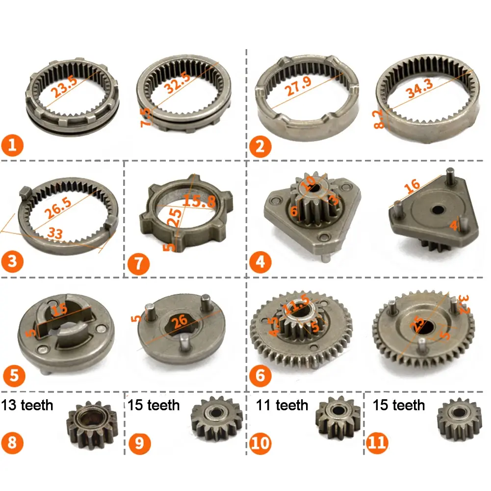 Gear Set Light Brightness Brushless Lithium Electric Drill Reduction Gear Set Slight Manual Measurement Deviation
