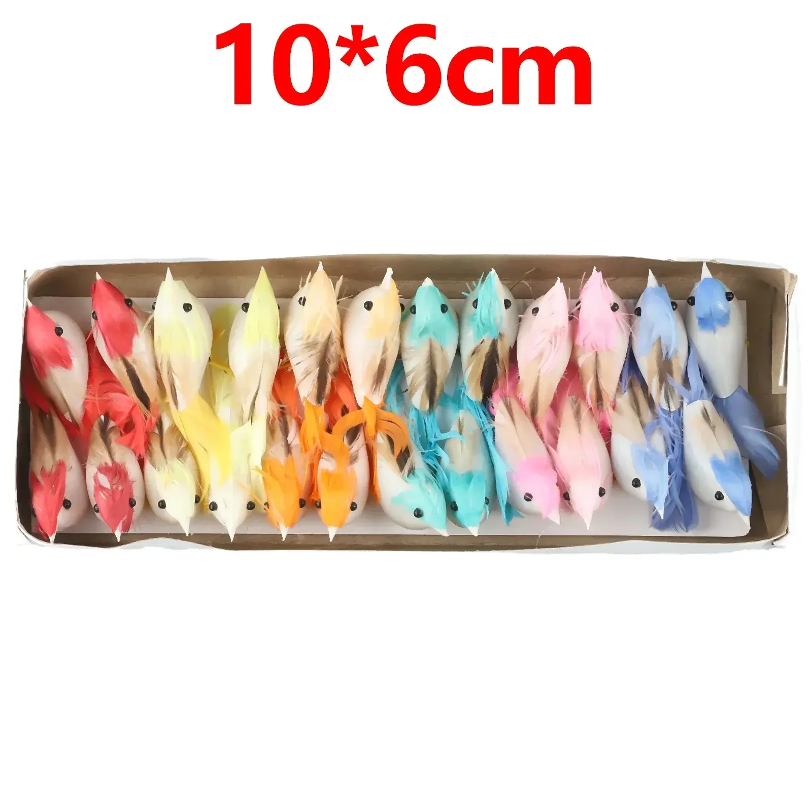 24pcs Creative Foam Feather Artificial Birds Simulation Bird Models Homes Outdoor Garden Ornament DIY Party Wedding Decoration