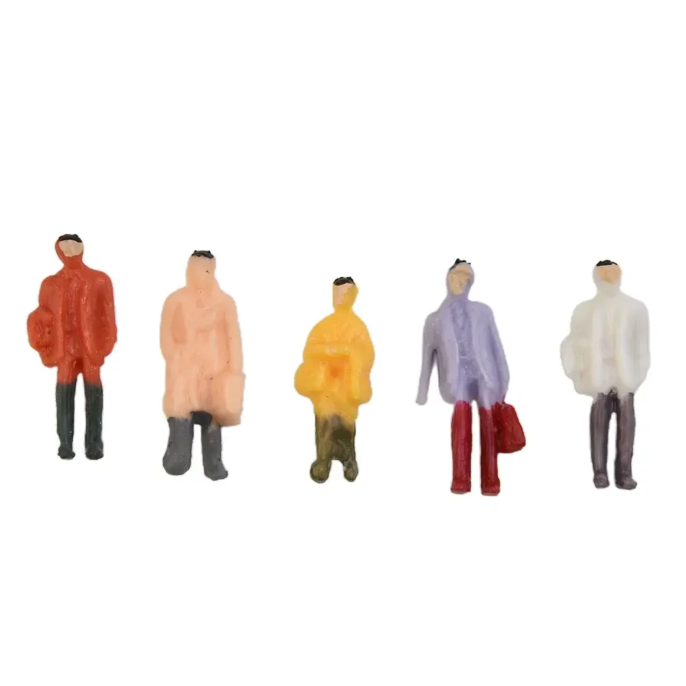 300Pcs Railway Train Layout 1:87 Painted Figures Passenger HO Scale Sitting People Painted Model Train Park Street Passenger