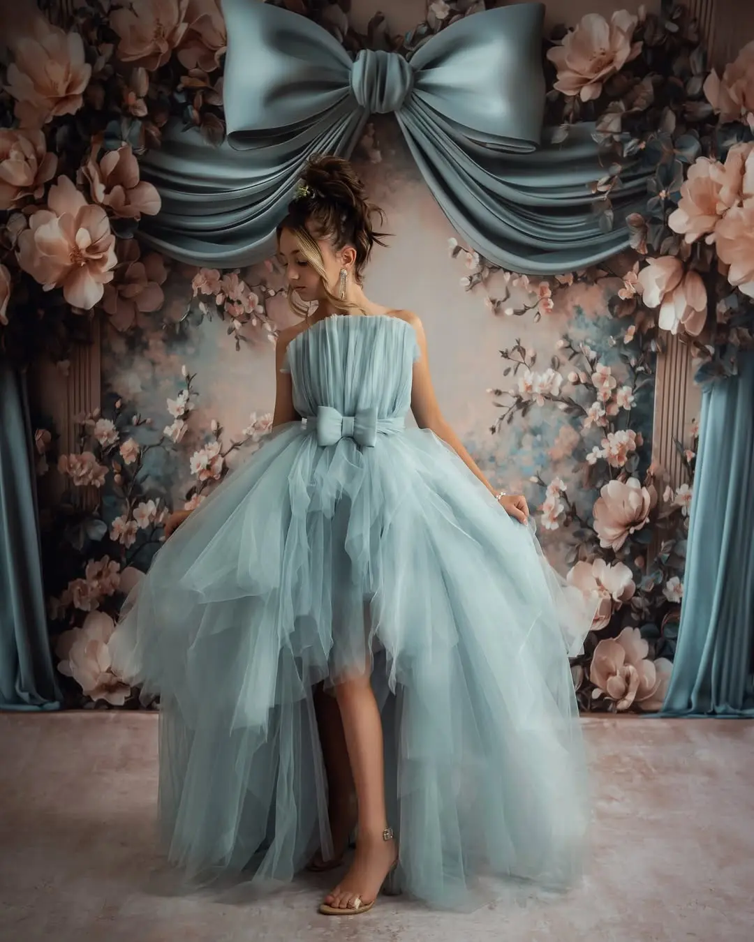 Mother Daughter Matching Dresses High Quality Tulle Fabric Formal Party Gowns for Women and Girls Soft Comfortable Family Outfit
