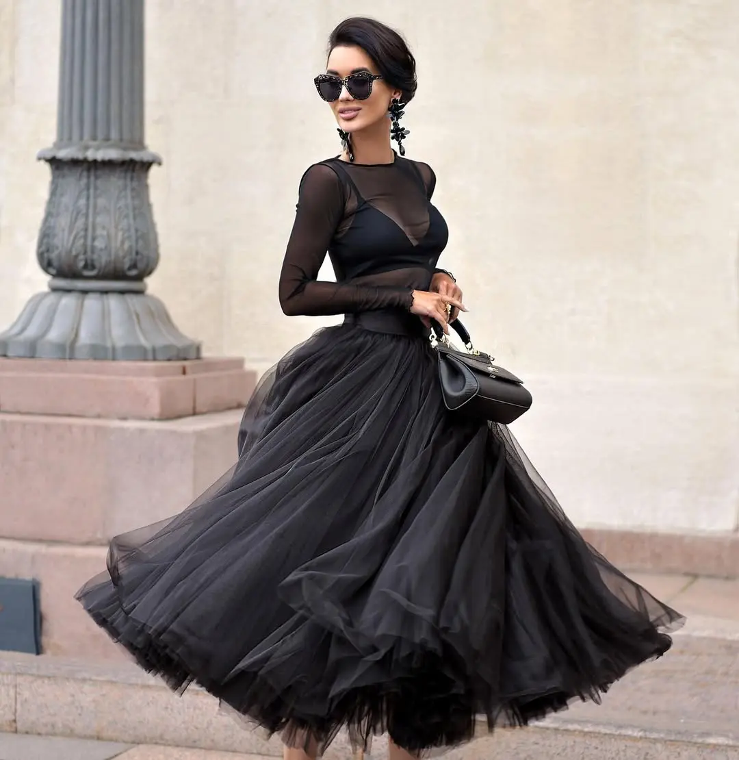 Peach Tulle Skirt with Layered Design for Women Fashionable A Line Midi Skirt for Party and Special Occasions Soft Tutu Skirt