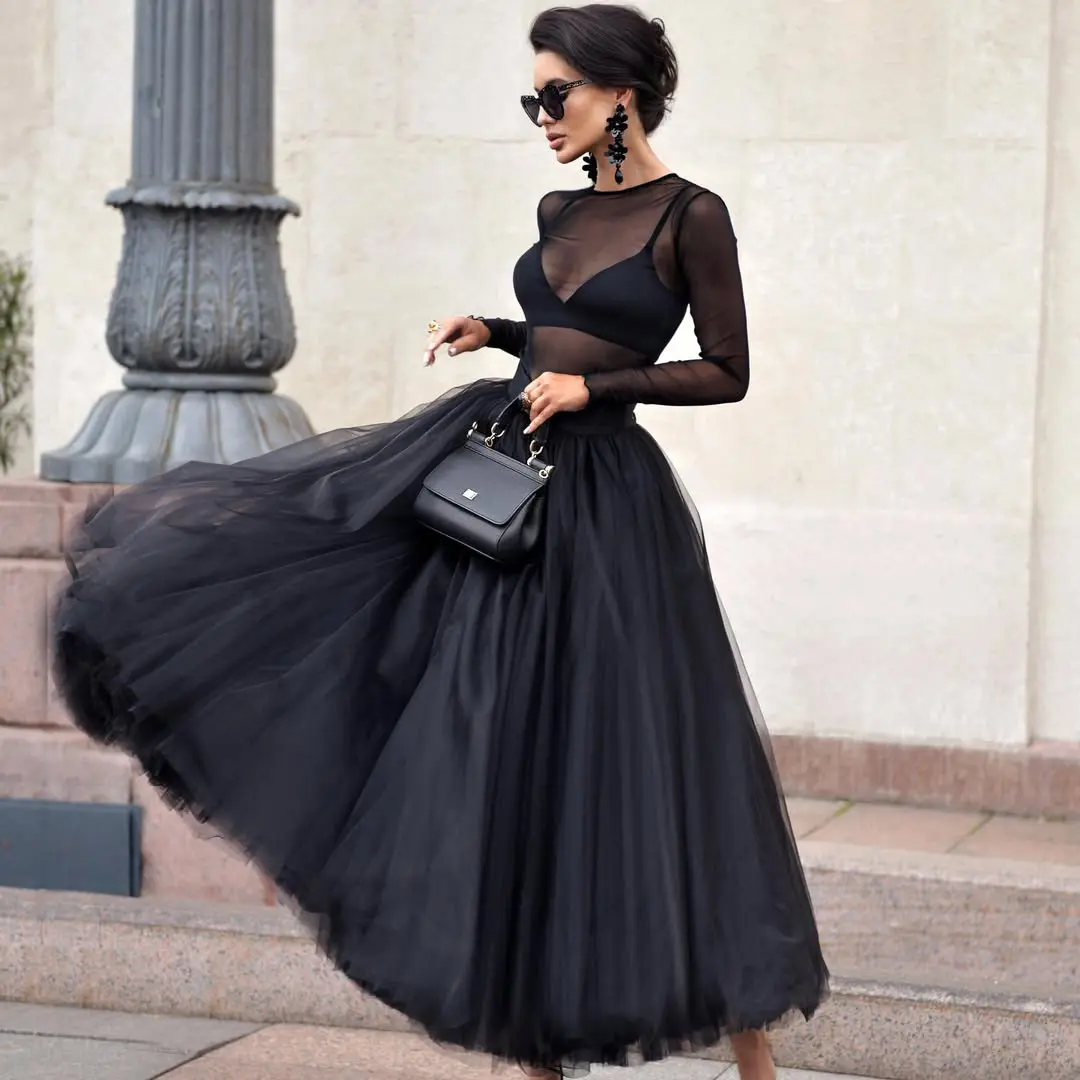 Peach Tulle Skirt with Layered Design for Women Fashionable A Line Midi Skirt for Party and Special Occasions Soft Tutu Skirt